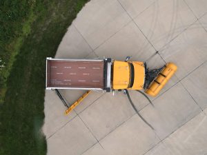 Overhead view of a truck with the 11 foot rear mounted wing