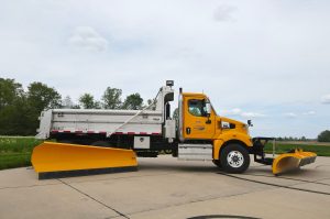 view of a truck with the 11 foot rear mounted wing