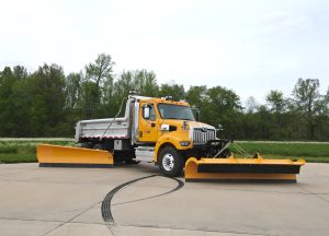 view of a truck with the 11 foot rear mounted wing