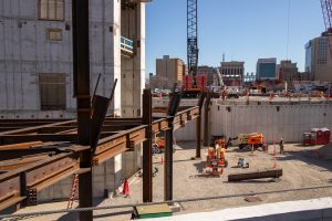 The main steel structure for the University of Michigan Center for Innovation